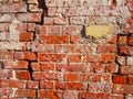 Old destroyed brick wall. red brick texture. II