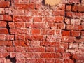 Old destroyed brick wall. red brick texture. II