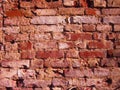 Old destroyed brick wall. red brick texture. III