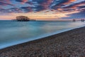 The old destroyed West Pier in Brighton Royalty Free Stock Photo