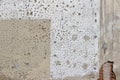 Old deteriorating wall texture showing faded and mottled paint Royalty Free Stock Photo