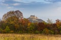 Old Deva citadel in the autumn season , Romania