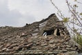 old devastated house roof