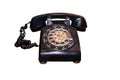 The old dial phone is dirty and scratched isolated Royalty Free Stock Photo