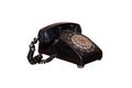 The old dial phone is dirty and scratched isolated Royalty Free Stock Photo