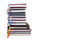 Old diary books on white background Royalty Free Stock Photo
