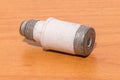 Old diazed fuse. Old type fuse used to protect installation electrical overload Royalty Free Stock Photo