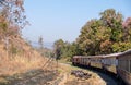 The old diesel-electric locomotive of the express train. Royalty Free Stock Photo