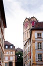 Old Diesse Tower clock tower in Medieval town Neuchatel, Switzerland Royalty Free Stock Photo