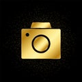 Old digital camera gold, icon. Vector illustration of golden particle