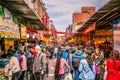 Old Dihua jie shopping street view full of people in Taipei Taiw