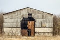 Old dilapidated agricultural hangar Royalty Free Stock Photo