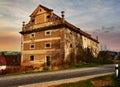 Old dilapidated baroque granary building from 18. century in Kolodeje nad Luznici Royalty Free Stock Photo