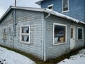 Old Dilapidated Building With Peeling Paint