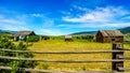 Old dilapidated farm buildings in the Lower Nicola Valley Royalty Free Stock Photo