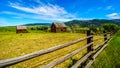 Old dilapidated farm buildings in the Lower Nicola Valley near Merritt British Columbia