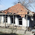 Old dilapidated house dilapidated with clay orange tiles Royalty Free Stock Photo