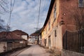 Old dilapidated houses in an abandoned mountain Serbian village in southeastern Serbia, on the slopes of Suva Planina mountain Royalty Free Stock Photo