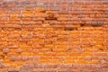old dilapidated monastery wall, built of red brick, natural brick texture, can be used for interior design Royalty Free Stock Photo