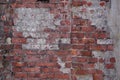 Old dilapidated red brick wall Royalty Free Stock Photo
