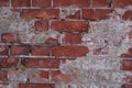 Old dilapidated red brick wall Royalty Free Stock Photo