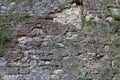 Old dilapidated stone wall