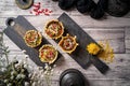 Old Dilli Katori Chaat served in a dish isolated on dark background top view food Royalty Free Stock Photo