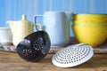 Old dippers and dishes Royalty Free Stock Photo