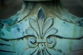 Old and dirty antique flower pot in close up with detail and grunge