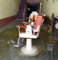 Old and dirty barber chair