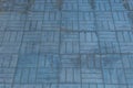Old Dirty Blue Paving Slabs Stone Mosaic Floor Street Surface City Road Texture Background Royalty Free Stock Photo