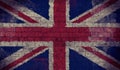 Dark Grunge Union Jack Flag on an old Brick Wall Royalty Free Stock Photo