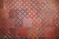 Old dirty destroyed Red Tile as a background. Wall Background. Royalty Free Stock Photo