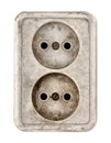 Old dirty electrical outlet Royalty Free Stock Photo