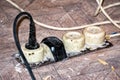 Old dirty extension cord Royalty Free Stock Photo