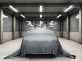 Old dirty garage with car Royalty Free Stock Photo