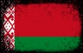 Old dirty grunge vintage belarus national flag illustration