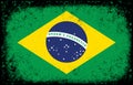 Old dirty grunge vintage brazil national flag illustration