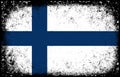 Old dirty grunge vintage finland national flag illustration