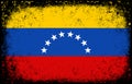 old dirty grunge vintage venezuela national flag illustration