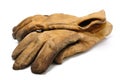 Old Dirty Leather Work Gloves Royalty Free Stock Photo