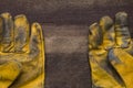 Old dirty leather work gloves Royalty Free Stock Photo