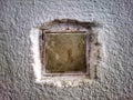 Old dirty light switch on old cracked wall Royalty Free Stock Photo