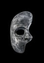 Old dirty phantom of the opera half face mask isolated on black background Royalty Free Stock Photo