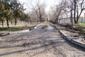 Old dirty road in the park Royalty Free Stock Photo