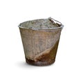 Old rusty bucket isolated on white background Royalty Free Stock Photo