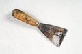 Old dirty and rusty putty kniffe Royalty Free Stock Photo