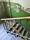 Old dirty shabby entrance with stairs