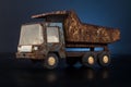 Old rusty truck metal toy Royalty Free Stock Photo
