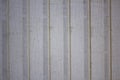 Old dirty white gray beige wall fence from wooden boards. vertical lines. rough surface texture Royalty Free Stock Photo
